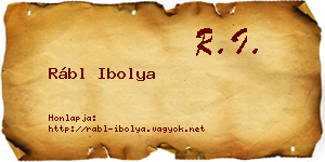 Rábl Ibolya névjegykártya
